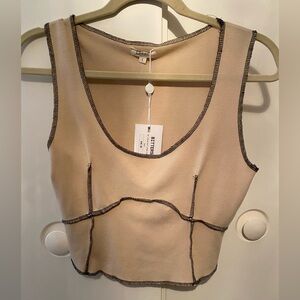 Bittersweet Boutique Brand y2k cropped tan top size large